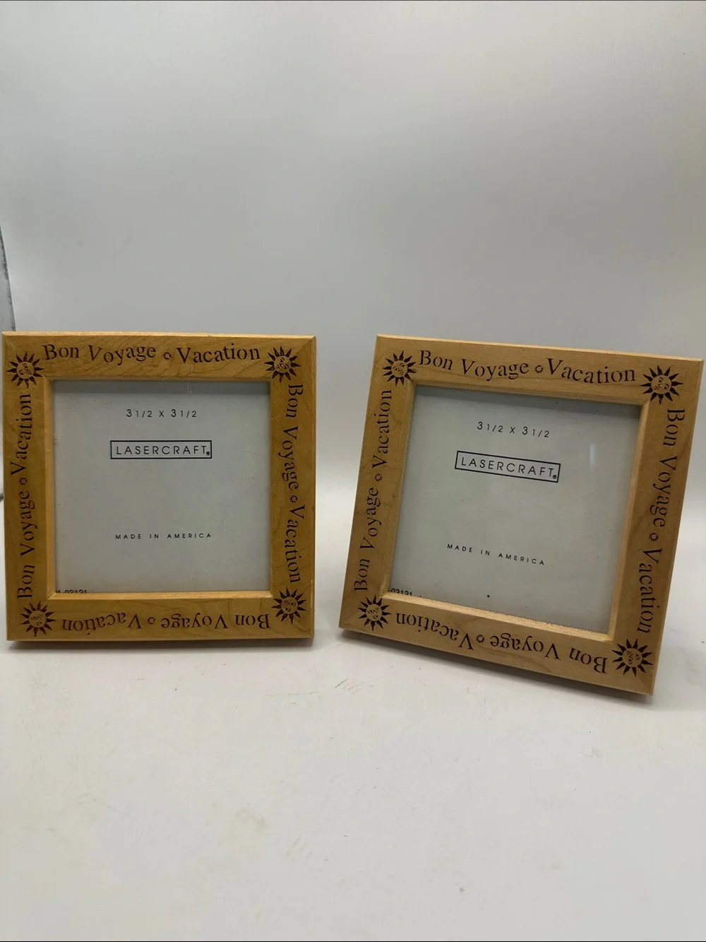 'Bon Voyage' Wood Picture Frames - Natural Wood